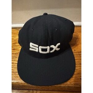 VINTAGE Chicago White Sox Hat Cap Fitted 7 3/8 Roman Pro MLB Leather Band